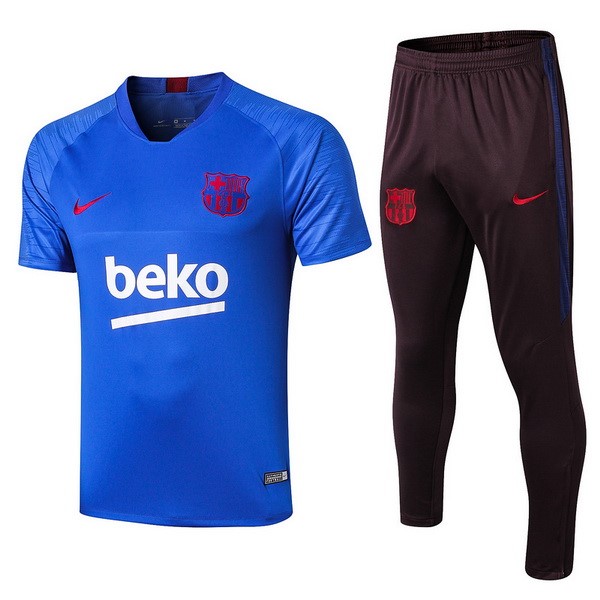 Trainingsshirt Barcelona Komplett Set 2019-20 Blau Braun Fussballtrikots Günstig